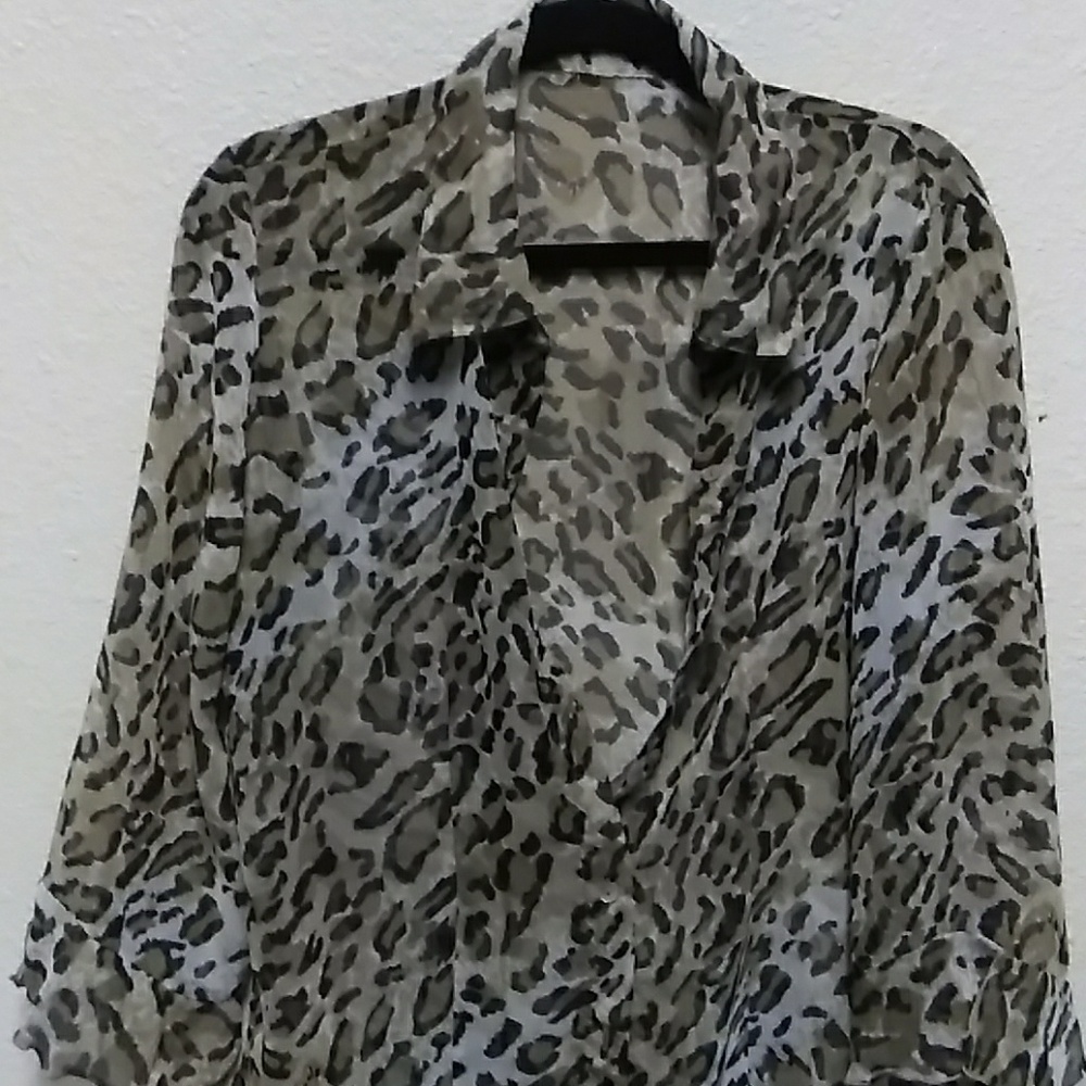 For Sale. Sheer very sexy Leopard Blouse